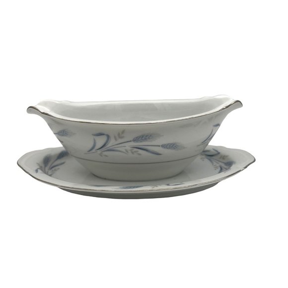 Vintage Harmony House China Diana Gravy Boat w/ Attached Underplate 9.5" Japan - Picture 1 of 7